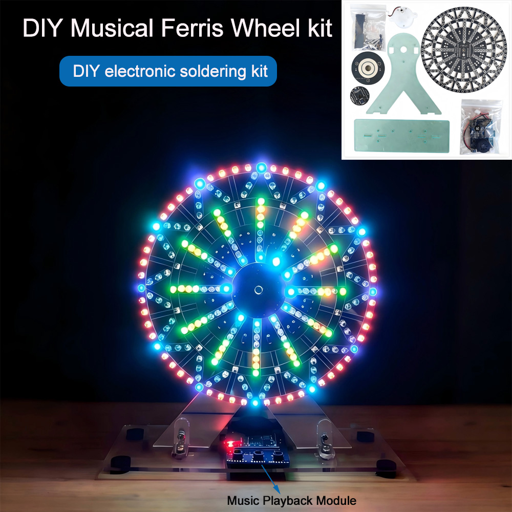 Diy Electronics Project Kit - DIY電子キット LEDライト付きミュージカル観覧車 DIYはんだ付けキット